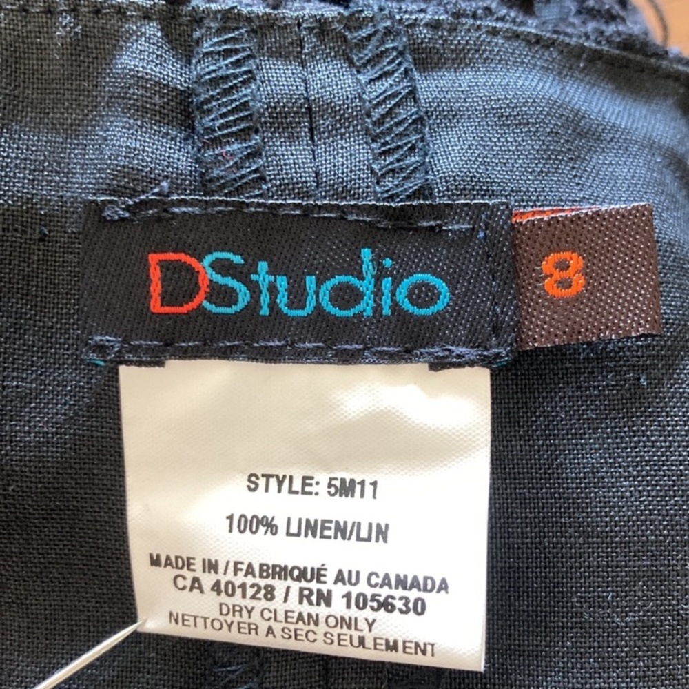 100% linen lace skirt, dark black, lined, 8 - Picture 8 of 8
